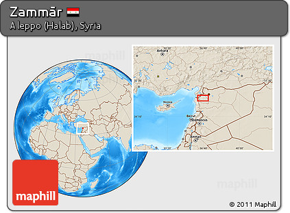 Shaded Relief Location Map of Zammār