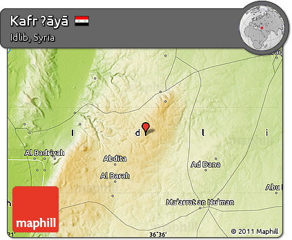 Physical Map of Kafr Ḩāyā