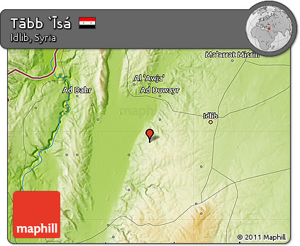 Physical Map of Tābb `Īsá