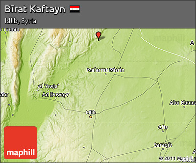 Physical Map of Bīrat Kaftayn