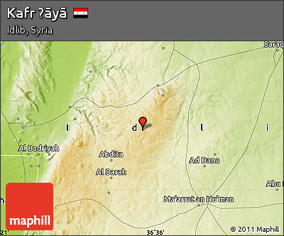 Physical Map of Kafr Ḩāyā