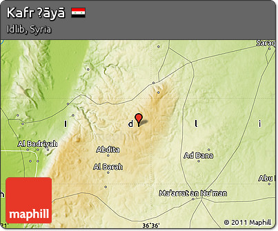 Physical Map of Kafr Ḩāyā
