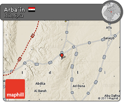 Shaded Relief Map of Arba`īn