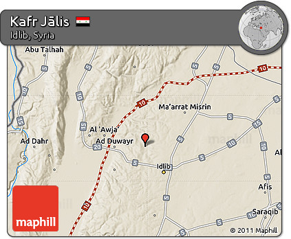 Shaded Relief Map of Kafr Jālis