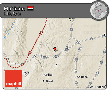 Shaded Relief Map of Ma`āzim