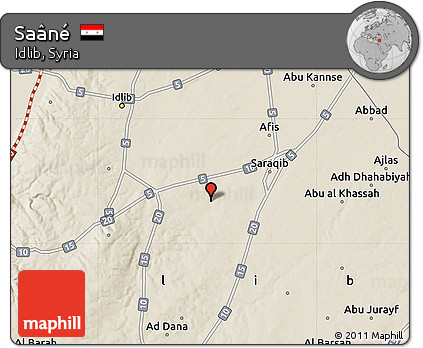 Shaded Relief Map of Saâné