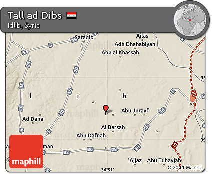 Shaded Relief Map of Tall Ad Dibs