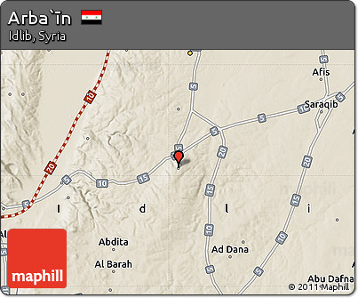Shaded Relief Map of Arba`īn