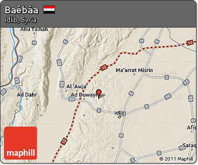 Shaded Relief Map of Baébâa