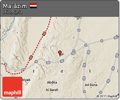 Shaded Relief Map of Ma`āzim