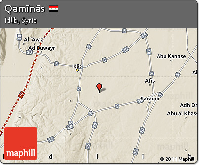 Shaded Relief Map of Qamīnās