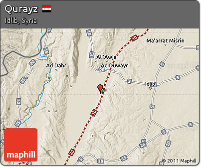 Shaded Relief Map of Qurayz