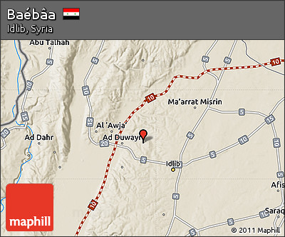 Shaded Relief Map of Baébâa