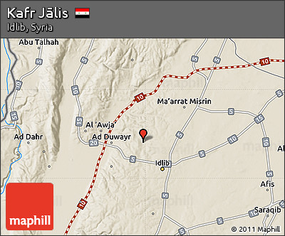 Shaded Relief Map of Kafr Jālis