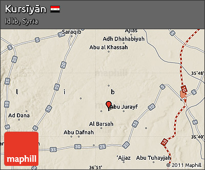 Shaded Relief Map of Kursīyān
