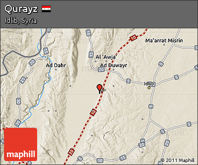Shaded Relief Map of Qurayz