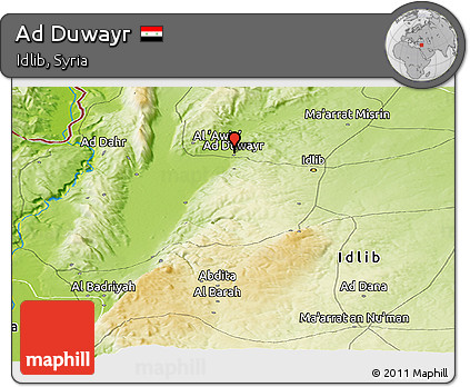 Physical Panoramic Map of Ad Duwayr