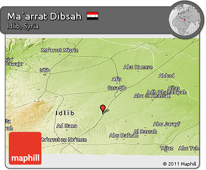 Physical Panoramic Map of Ma`arrat Dibsah