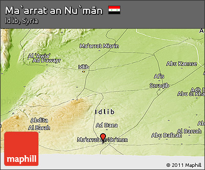 Physical Panoramic Map of Ma`arrat An Nu`mān