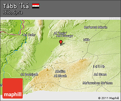Physical Panoramic Map of Tābb `Īsá
