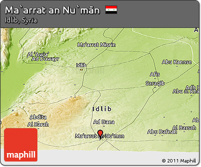 Physical Panoramic Map of Ma`arrat An Nu`mān