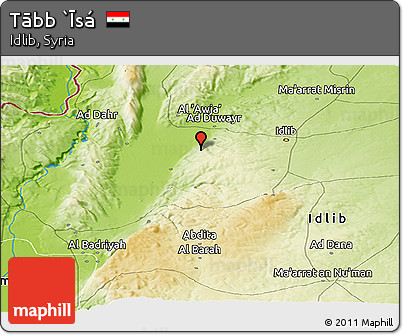 Physical Panoramic Map of Tābb `Īsá
