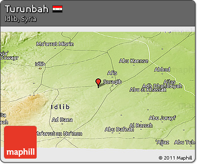 Physical Panoramic Map of Turunbah
