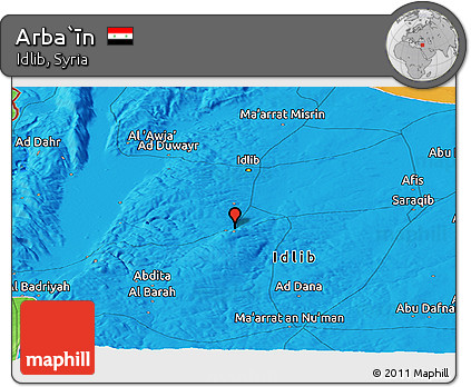 Political Panoramic Map of Arba`īn