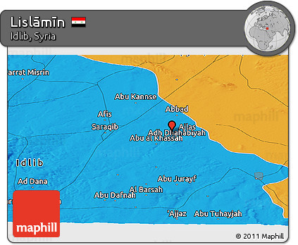Political Panoramic Map of Lislāmīn