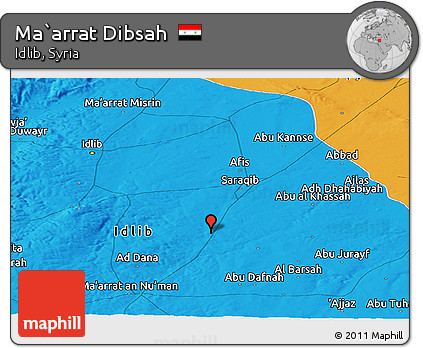 Political Panoramic Map of Ma`arrat Dibsah