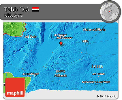 Political Panoramic Map of Tābb `Īsá