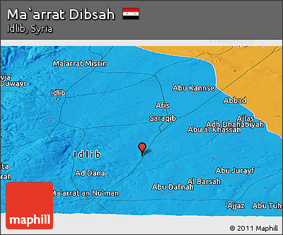 Political Panoramic Map of Ma`arrat Dibsah