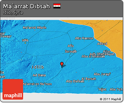 Political Panoramic Map of Ma`arrat Dibsah