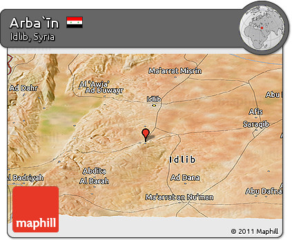 Satellite Panoramic Map of Arba`īn