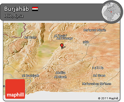 Satellite Panoramic Map of Burjahāb