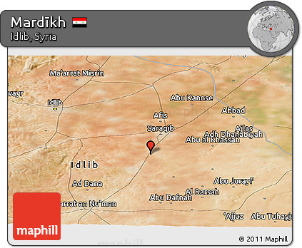 Satellite Panoramic Map of Mardīkh