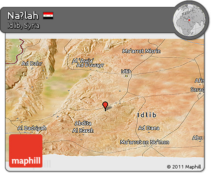Satellite Panoramic Map of Naḩlah