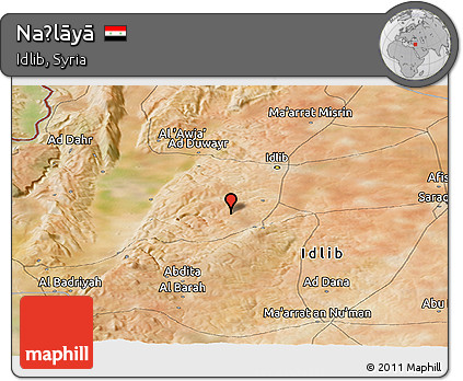 Satellite Panoramic Map of Naḩlāyā