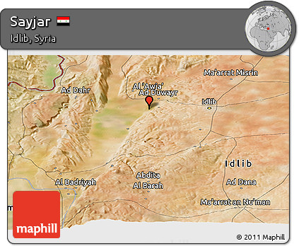 Satellite Panoramic Map of Sayjar