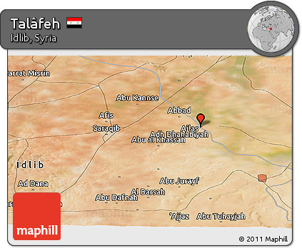 Satellite Panoramic Map of Talâfeh