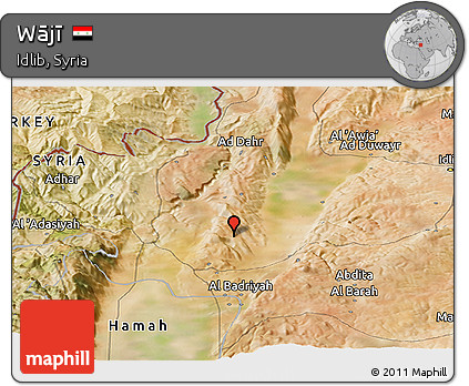 Satellite Panoramic Map of Wājī