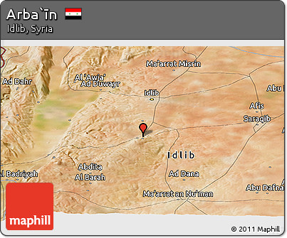Satellite Panoramic Map of Arba`īn