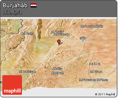 Satellite Panoramic Map of Burjahāb