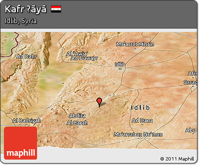 Satellite Panoramic Map of Kafr Ḩāyā