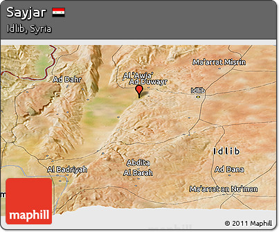 Satellite Panoramic Map of Sayjar