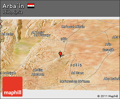 Satellite Panoramic Map of Arba`īn