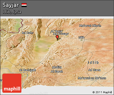 Satellite Panoramic Map of Sayjar