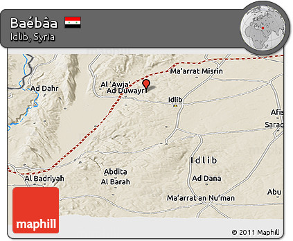 Shaded Relief Panoramic Map of Baébâa