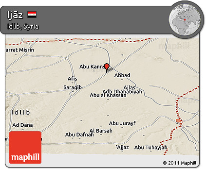 Shaded Relief Panoramic Map of Ijāz