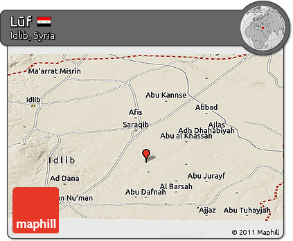 Shaded Relief Panoramic Map of Lūf